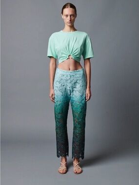 Trancas Ombré  Mint Lace Straight-Leg Pants